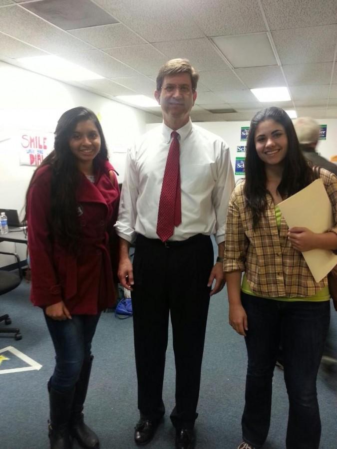 Student interns alongside democrat congressmen Schneider. 