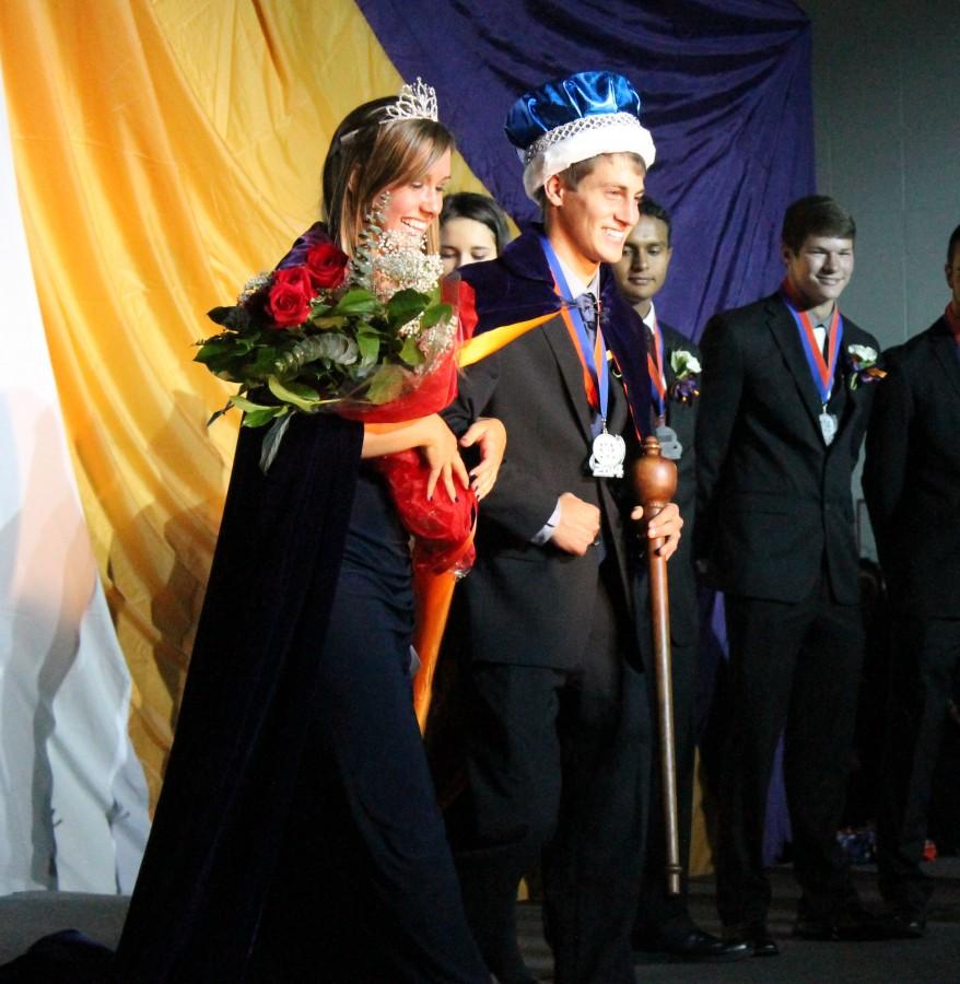 King Zack Masciopinto and Queen Teagan Nelson parade around the gym after having just been crowned.