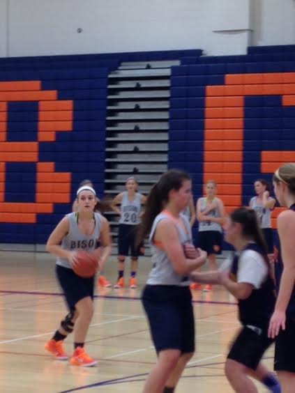 Senior Madeline Callahan plays in a scrimmage at practice.