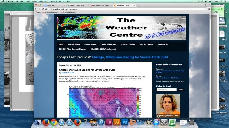 A screenshot of  Racki's "The Weather Centre" website 