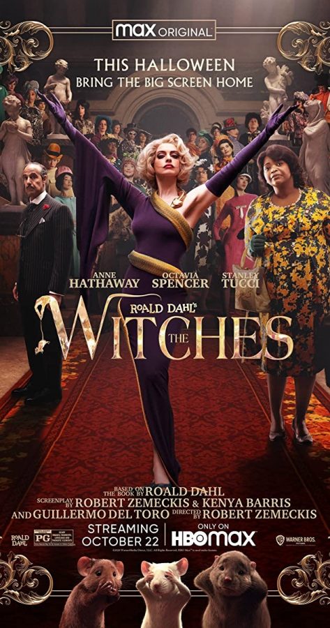 Anne Hathaway strikes as pose in the movie poster for recent film, "The Witches".