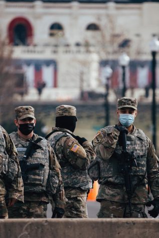 National Guard on duty securing the Capitol building ahead of Joe Biden’s inauguration.