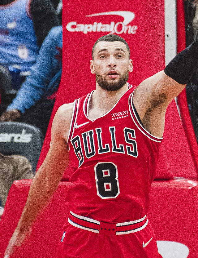 Game On: Zach Lavine shows he's open for a pass in a recent 2022 game. Levine has averaged 24.5 points per game this season.