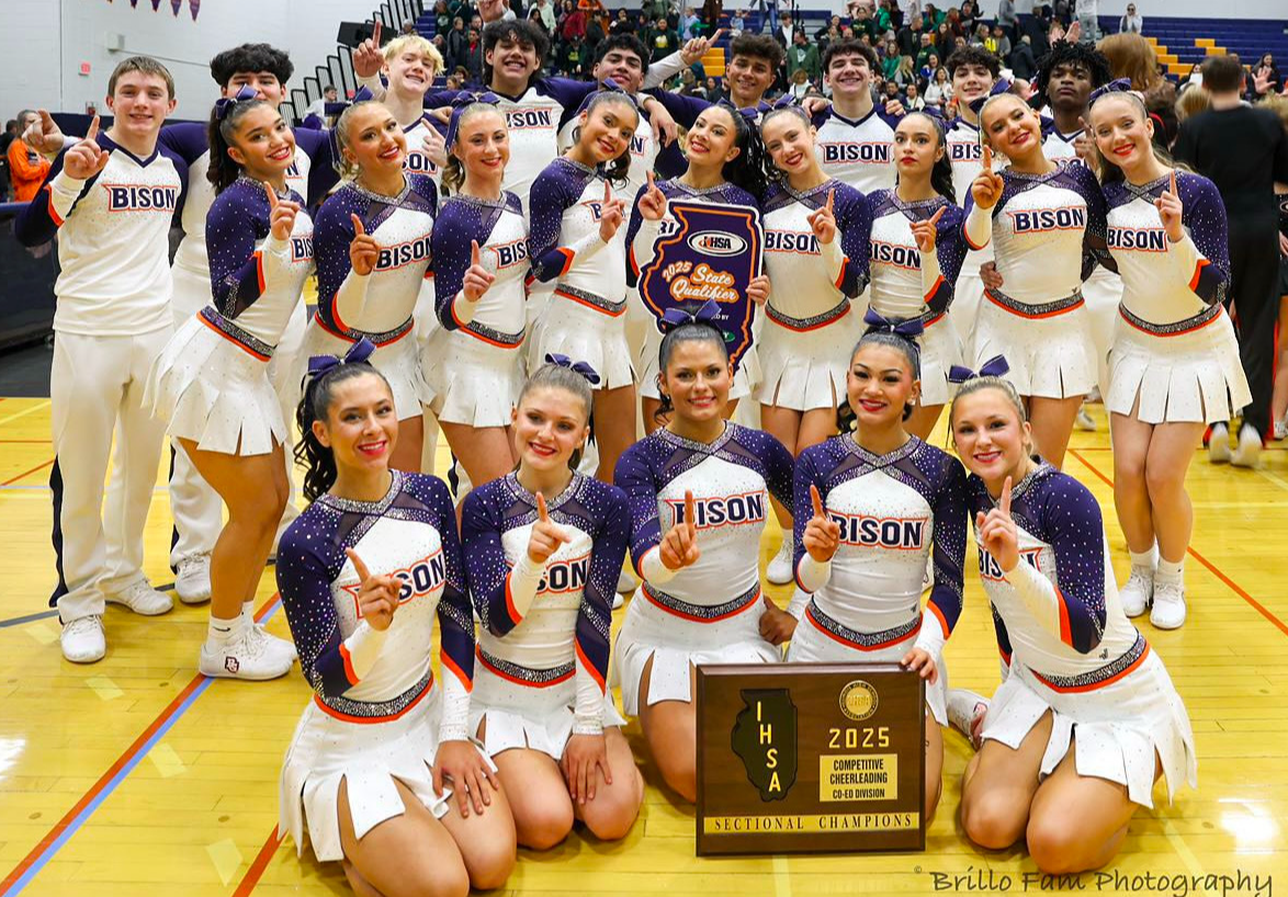 CO-ED CHEER FINISHES SECOND IN STATE! LETS GO BISON!!